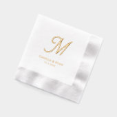 Gepersonaliseerde Monogram Folie Gestempeld Trouws Folie Servetten (Links)