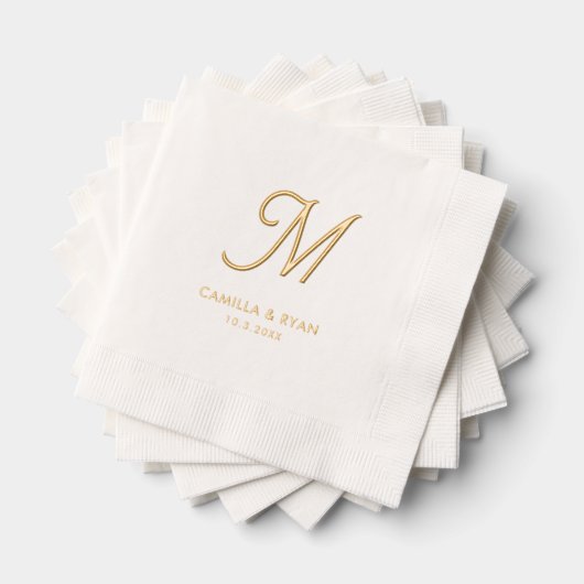 Gepersonaliseerde Monogram Folie Gestempeld Trouws Servetten (Insitu (Gestapeld))