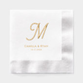 Gepersonaliseerde Monogram Folie Gestempeld Trouws Servetten (Voorkant)