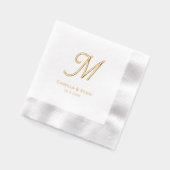 Gepersonaliseerde Monogram Folie Gestempeld Trouws Servetten (Links)
