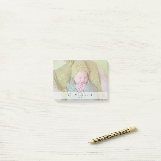 Gepersonaliseerde Monogram Foto Post it Notes (Op bureau)