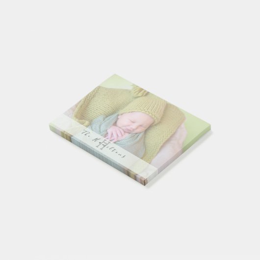 Gepersonaliseerde Monogram Foto Post it Notes (Schuin)