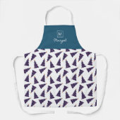 Gepersonaliseerde Monogram Geblokte Kerstboom Schort (Voorkant)