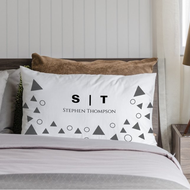 Gepersonaliseerde Monogram Geometrische Aangepaste Buitenkussen (Creator heeft geüpload)