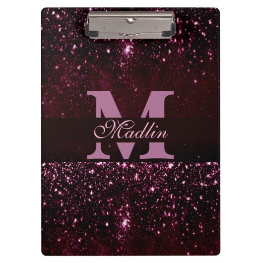 gepersonaliseerde monogram glitter klembord (Voorkant)