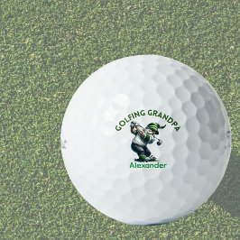 Gepersonaliseerde Monogram Gnome Golfen Opa Golfballen
