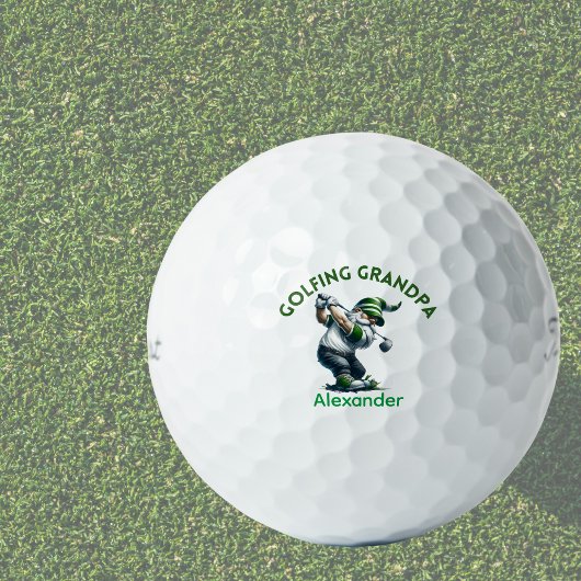 Gepersonaliseerde Monogram Gnome Golfen Opa Golfballen