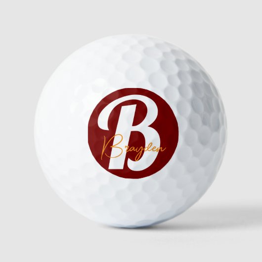 Gepersonaliseerde Monogram Golf Ball Golfballen (Voorkant)