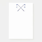Gepersonaliseerde Monogram Golf Club Blue Post-its Post-it® Notes (Voorkant)