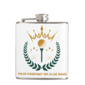Gepersonaliseerde Monogram Golf Club Naam Heupfles (Voorkant)