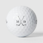 Gepersonaliseerde monogram Golf Clubs Golf Balls Golfballen (Voorkant)