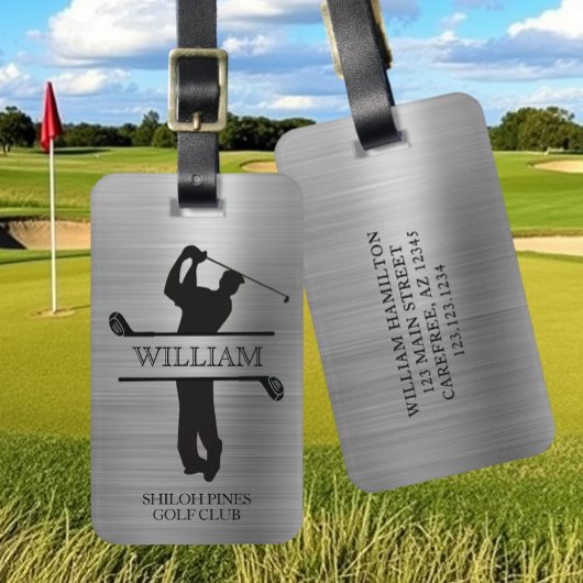 Gepersonaliseerde Monogram Golf Swing Bagagelabel