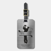 Gepersonaliseerde Monogram Golf Swing Bagagelabel (Voorkant verticaal)