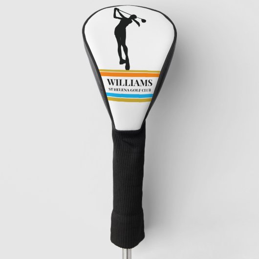 Gepersonaliseerde Monogram Golf Swing Golf HE Golfheadcover (Voorkant)