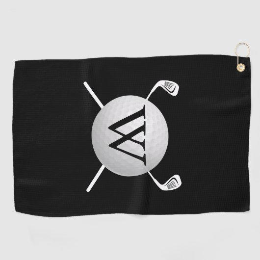 Gepersonaliseerde Monogram Golfbalclubs Golfhanddoek (Horizontaal)