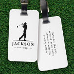 Gepersonaliseerde Monogram Golfer Bagagelabel<br><div class="desc">Dit ontwerp heeft een golfer die een club zwaait en heeft twee tekstvelden die u kunt gebruiken om het te personaliseren - misschien met een naam en een golfteam of -club.</div>