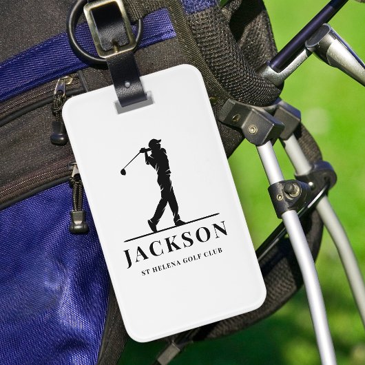 Gepersonaliseerde Monogram Golfer Bagagelabel