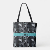 Gepersonaliseerde Monogram Gotische Bloemen Hallow Tote Bag (Achterkant)
