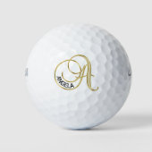 Gepersonaliseerde Monogram Gouden Letter A - Gift Golfballen (Voorkant)