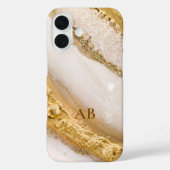 Gepersonaliseerde Monogram Gouden Marmeren iPhone Case-Mate iPhone Case (Achterkant)