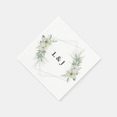 Gepersonaliseerde Monogram Greenery Initialen brui Servet (Hoek)