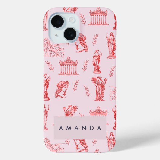 Gepersonaliseerde Monogram Griekse Oude Standbeeld Case-Mate iPhone Case (Achterkant)