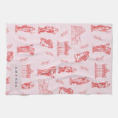 Gepersonaliseerde Monogram Griekse Oude Standbeeld Theedoek (Horizontaal)