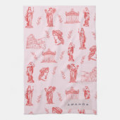 Gepersonaliseerde Monogram Griekse Oude Standbeeld Theedoek (Verticaal)