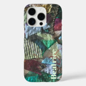 Gepersonaliseerde monogram groen blauw bordeauxroo Case-Mate iPhone case (Achterkant)
