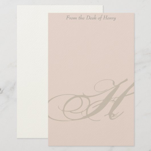 Gepersonaliseerde monogram H Stationery Briefpapier (Voorkant / Achterkant)
