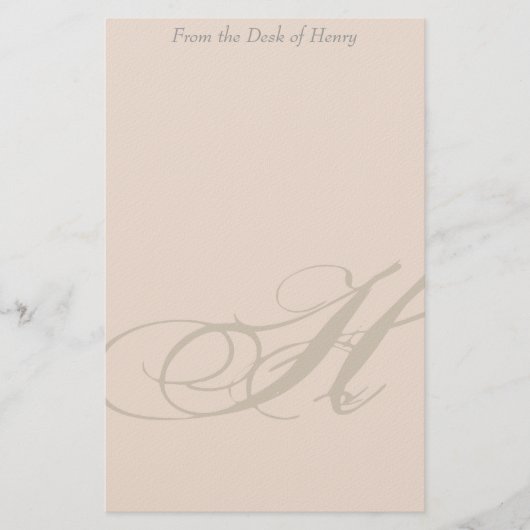 Gepersonaliseerde monogram H Stationery Briefpapier (Voorkant)