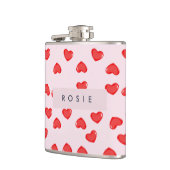 Gepersonaliseerde Monogram Hart Lolipop Valentijns Heupfles (Links)