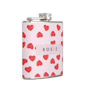 Gepersonaliseerde Monogram Hart Lolipop Valentijns Heupfles (Rechts)