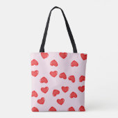 Gepersonaliseerde Monogram Hart Lolipop Valentijns Tote Bag (Achterkant)