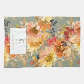 Gepersonaliseerde Monogram Herfst Herfst Floral Aa Theedoek (Horizontaal)