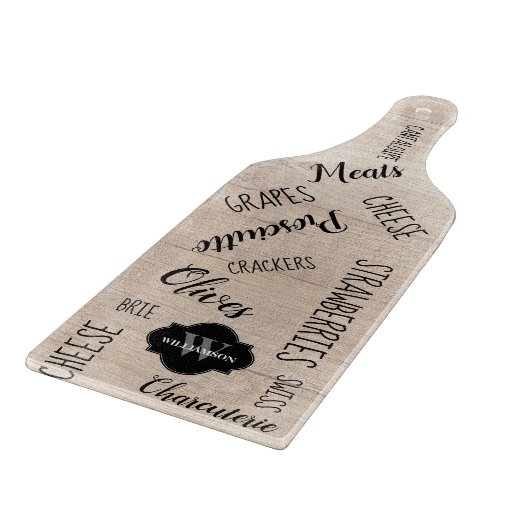 Gepersonaliseerde monogram Hout Print charcuterie  Snijplank (Hoek)