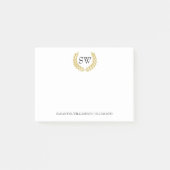 Gepersonaliseerde Monogram in Gold Wreath Professi Post-it® Notes (Voorkant)