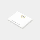 Gepersonaliseerde Monogram in Gold Wreath Professi Post-it® Notes (Schuin)