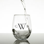 Gepersonaliseerde Monogram Initiaal Custom Classic Wijnglas Zonder Voet