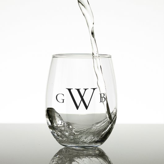 Gepersonaliseerde Monogram Initiaal Custom Classic Wijnglas Zonder Voet