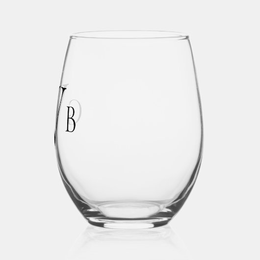 Gepersonaliseerde Monogram Initiaal Custom Classic Wijnglas Zonder Voet (Links)