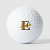 Gepersonaliseerde Monogram Initiaal Naam Brown & Y Golfballen (Voorkant)
