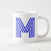 Gepersonaliseerde Monogram Initiaal & Naam | Grote Grote Koffiekop (Rechts)