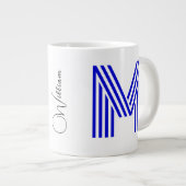Gepersonaliseerde Monogram Initiaal & Naam | Grote Koffiekop (Voorkant rechts)