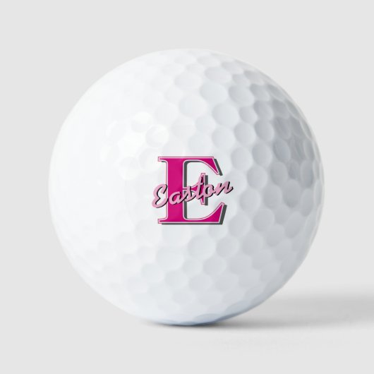 Gepersonaliseerde Monogram Initiaal Naam Roze en G Golfballen (Voorkant)