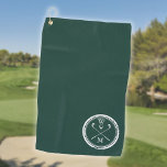 Gepersonaliseerde Monogram Initialen Emerald Green Golfhanddoek<br><div class="desc">Pas de initialen aan om een uniek groen,  monogrammed golfcadeau te creëer. Ontworpen door: Thisnotme©</div>