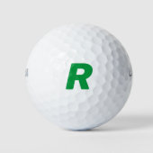 Gepersonaliseerde Monogram Initialen Geel Groen Aa Golfballen (Voorkant)