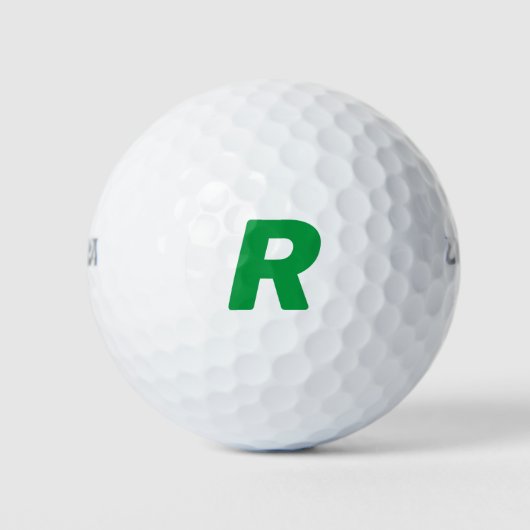 Gepersonaliseerde Monogram Initialen Geel Groen Aa Golfballen (Voorkant)