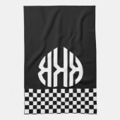 Gepersonaliseerde Monogram Initialen Keukendoek Theedoek (Verticaal)