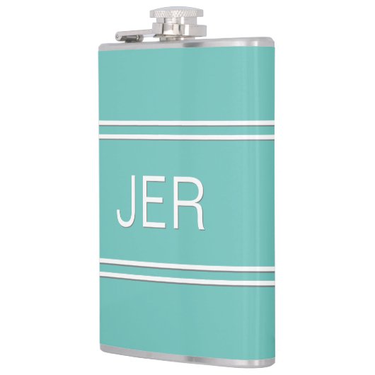 Gepersonaliseerde Monogram Initialen Minimalistisc Heupfles (Links)